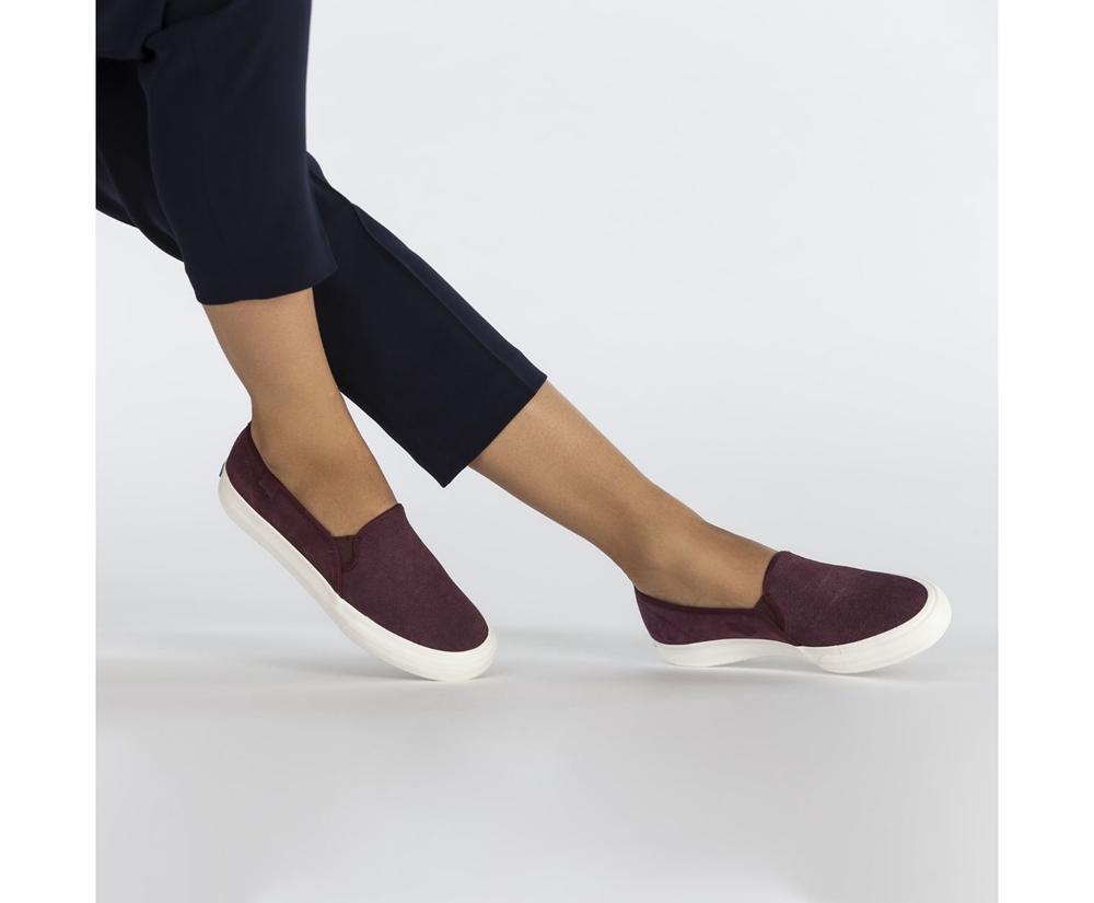 Womens Keds Slip Ons - Double Decker Suede - Purple - 5290-BVOPH